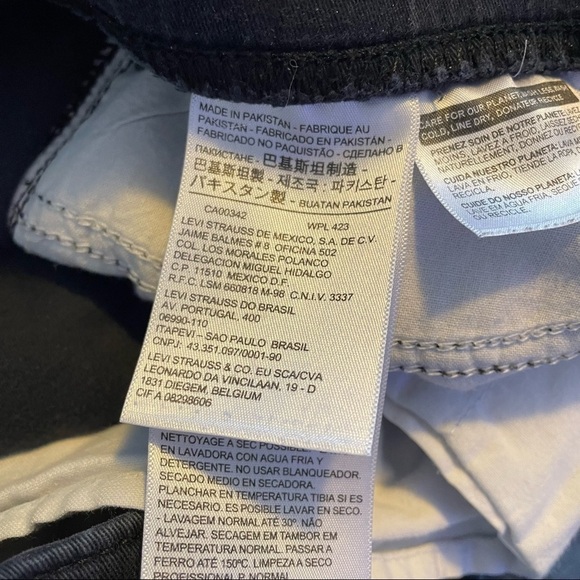 Levi’s 18 jeans black no zipper pull on wide leg denim jeans 34x32 - Picture 6 of 8